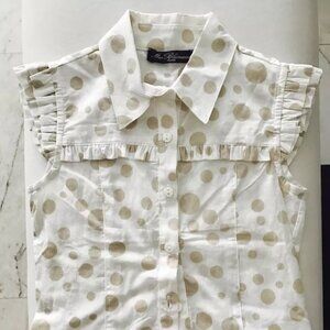 Miss Blumarine Designer Kids Girls Sleeveless Shirt Best Blouse Top Sz6